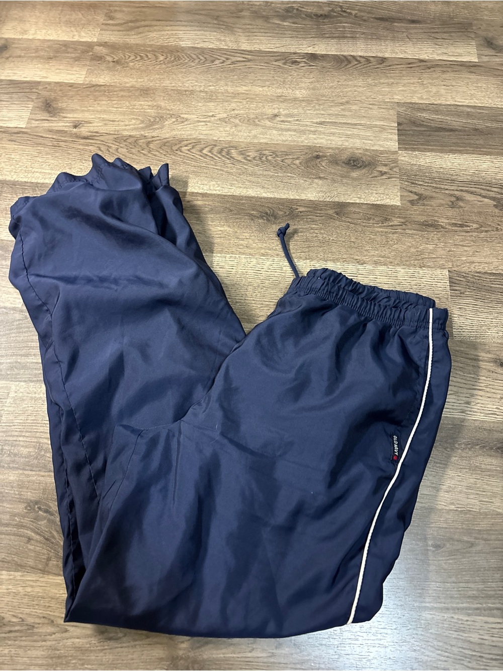 Old Navy Navy Track Pants with White Side Piping